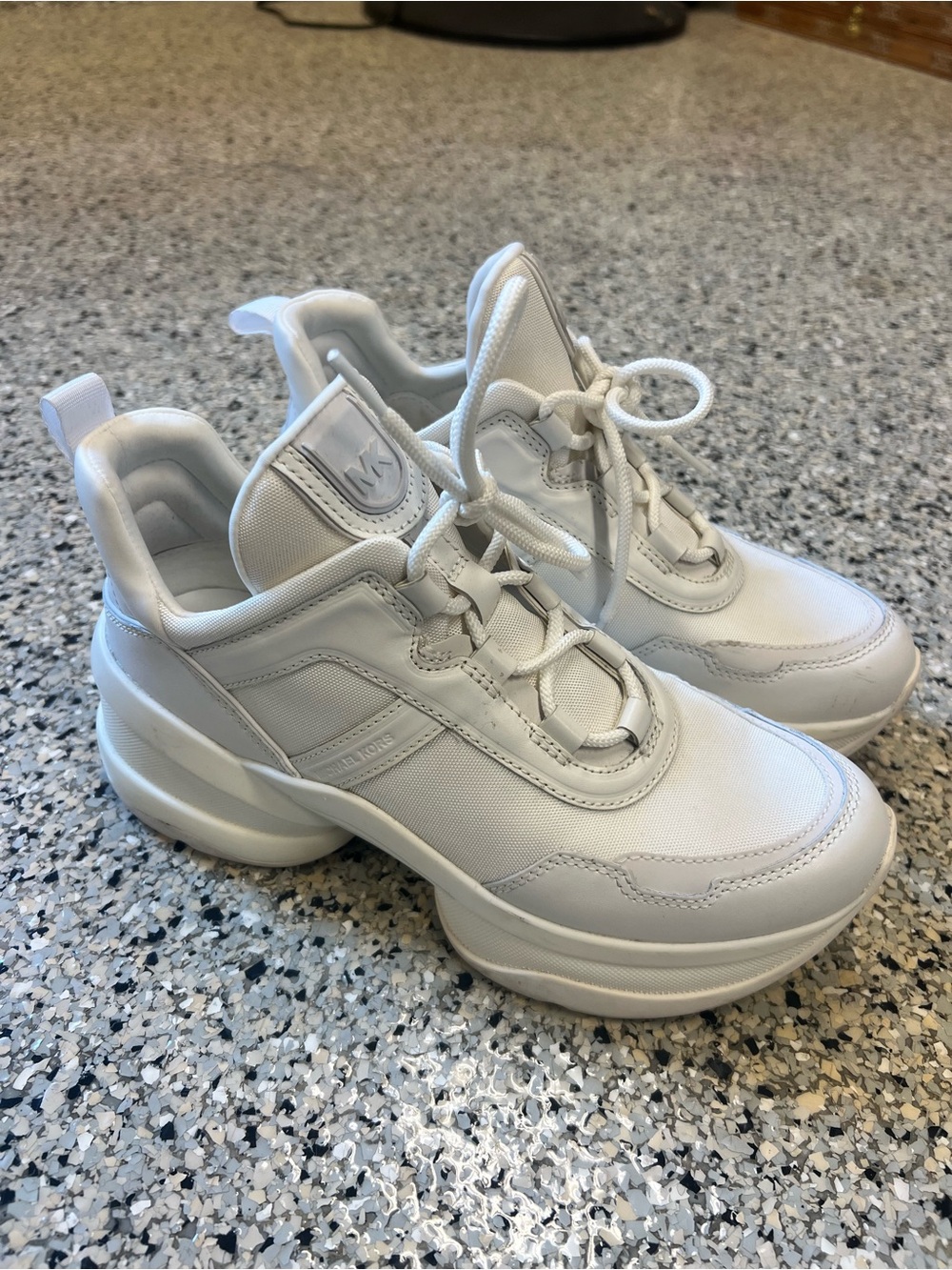 Michael Kors All-White Chunky Lace-Up Sneakers